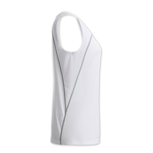 White polyester women's sport tank top.