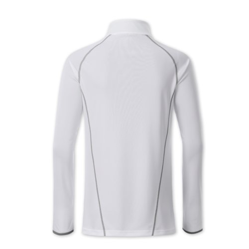 White polyester long sleeve shirt for women.