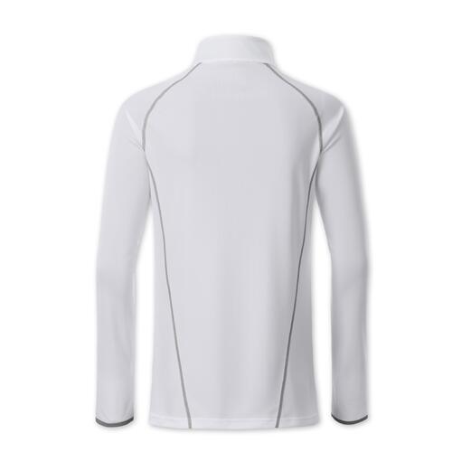 White polyester long sleeve shirt for women.