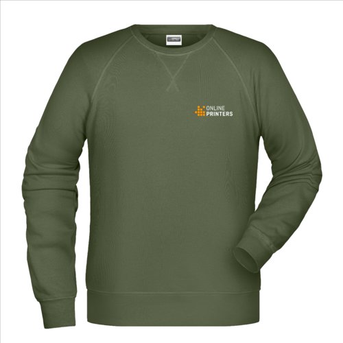 Green cotton sweatshirt for men.