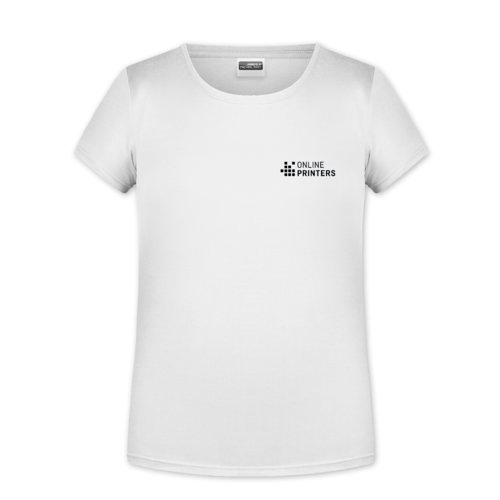 White cotton t-shirt for girls with short sleeves.