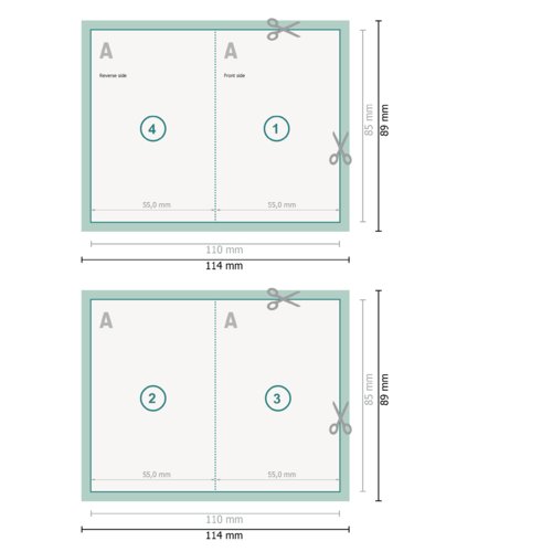 Folded Cards with special-effect colours, Portrait, 5.5 x 8.5 cm, 5.5 x ...