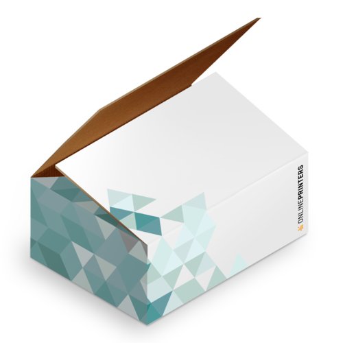 Brown cardboard box with a closing lid.
