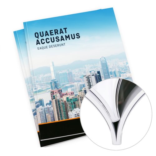 Brochure with perfect binding.