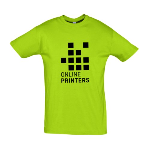 Apple green cotton T-shirt with short sleeves and crew neck.