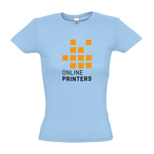 Sky blue cotton T-shirt for women.