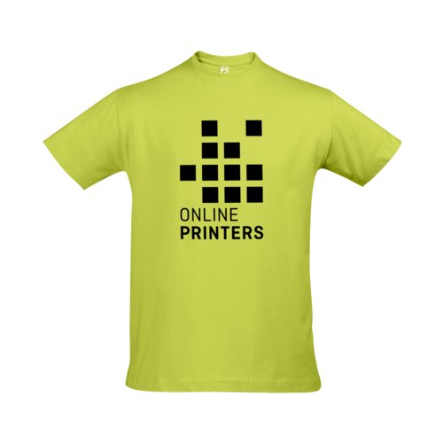 Apple green cotton T-shirt for men with short sleeves.