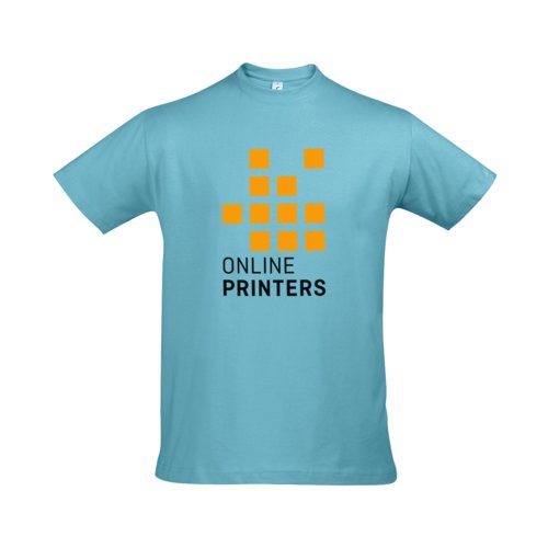 Atoll blue cotton men's t-shirt with short sleeves.