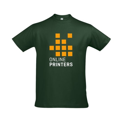 Dark green cotton T-shirt with short sleeves.