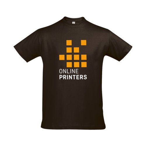 Brown cotton T-shirt for men with short sleeves.