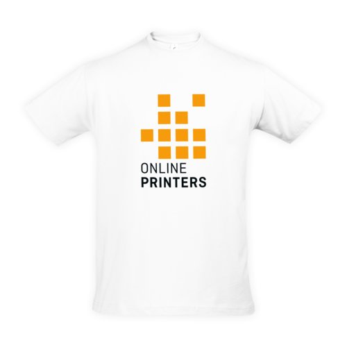 White cotton T-shirt for men with short sleeves.