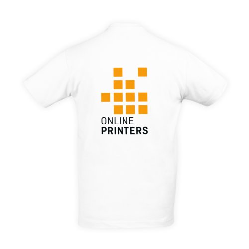 White cotton t-shirt for men with short sleeves.