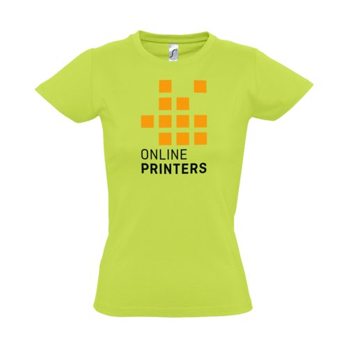 Apple green cotton T-shirt for women with short sleeves.