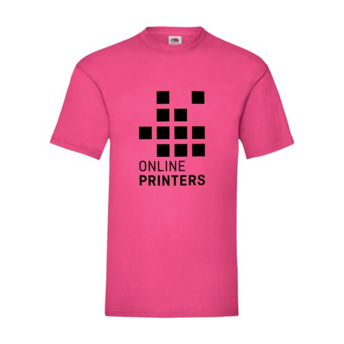Fuchsia cotton T-shirt for men with short sleeves.
