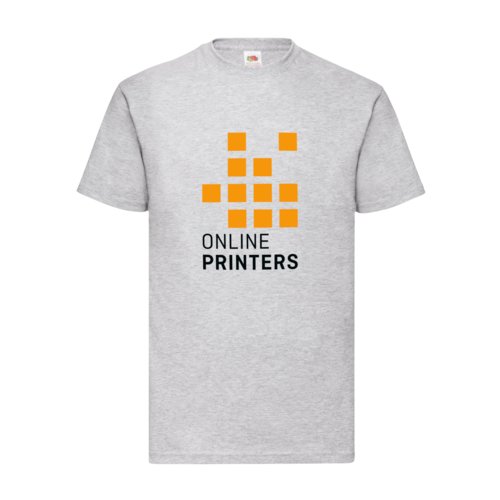Gray heathered cotton T-shirt for men with short sleeves.