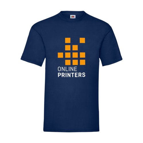 Navy blue cotton T-shirt for men with short sleeves.