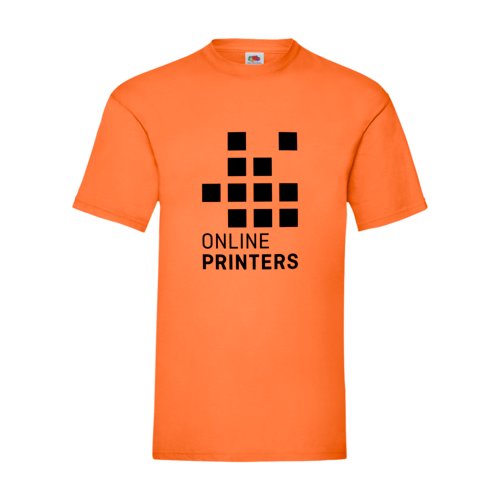 Orange cotton T-shirt for men with short sleeves.