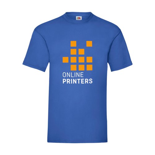 Royal blue cotton T-shirt for men with short sleeves.