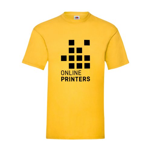 Yellow cotton men's t-shirt with short sleeves.