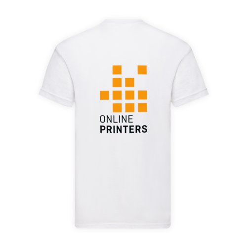 White cotton T-shirt for men with short sleeves.