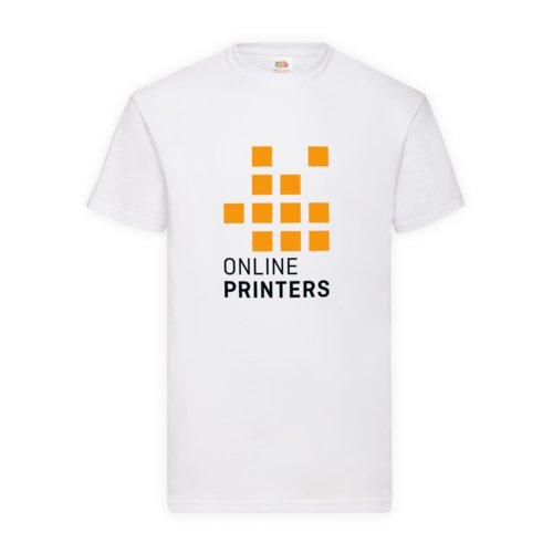 White cotton T-shirt for men with short sleeves.