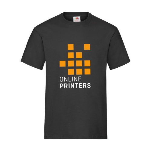 Black cotton t-shirt with short sleeves.