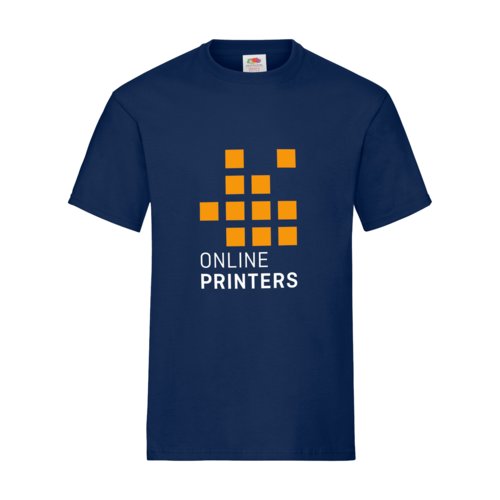 Navy blue cotton T-shirt for men with short sleeves.