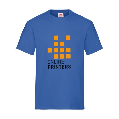 Royal blue cotton T-shirt for men with short sleeves.
