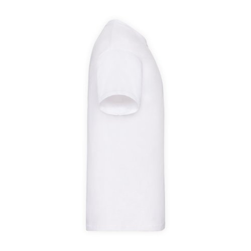 White cotton T-shirt for men with short sleeves.