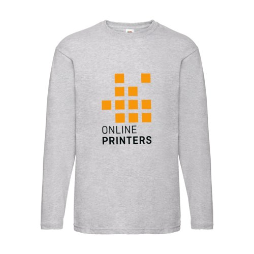 Grey heather cotton long-sleeve shirt for men.