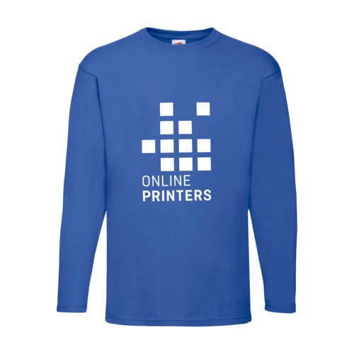 Royal blue cotton long-sleeved shirt for men.