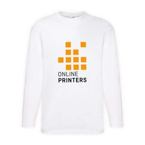 White cotton long-sleeved shirt for men.