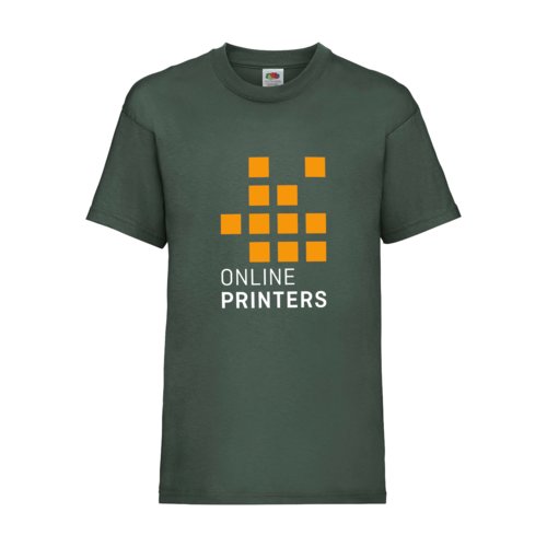 Green cotton T-shirt with short sleeves and a round neck.