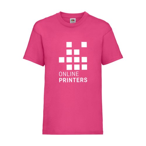 Fuchsia cotton children's T-shirt with short sleeves.