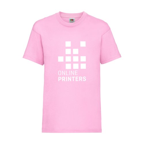 Light pink cotton T-shirt for kids with short sleeves.
