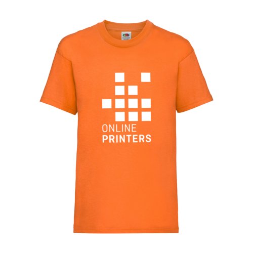 Orange cotton T-shirt for children with short sleeves.