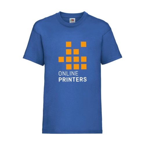 Royal blue cotton T-shirt for children with short sleeves.