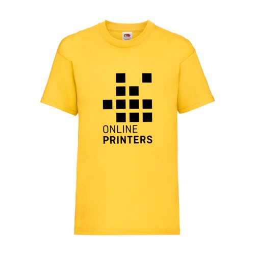 Yellow cotton t-shirt for children with short sleeves.