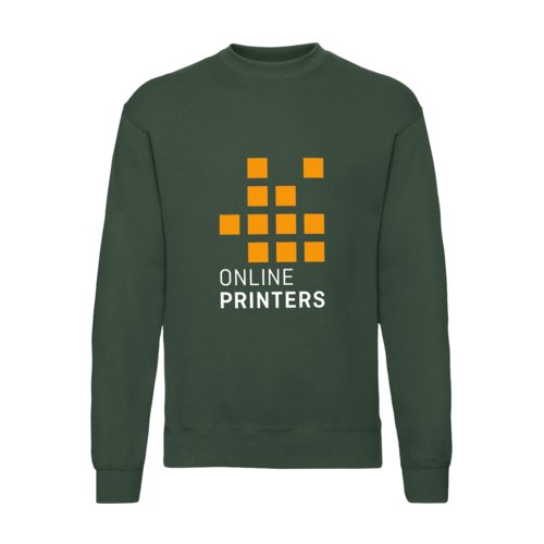 Green cotton sweatshirt with long sleeves.