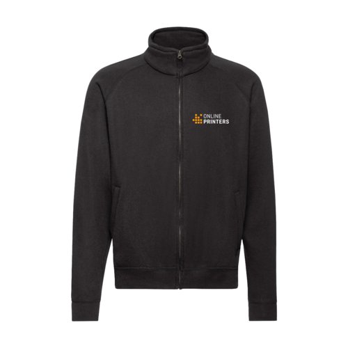 Sweat jacket with full zipper and side pockets.