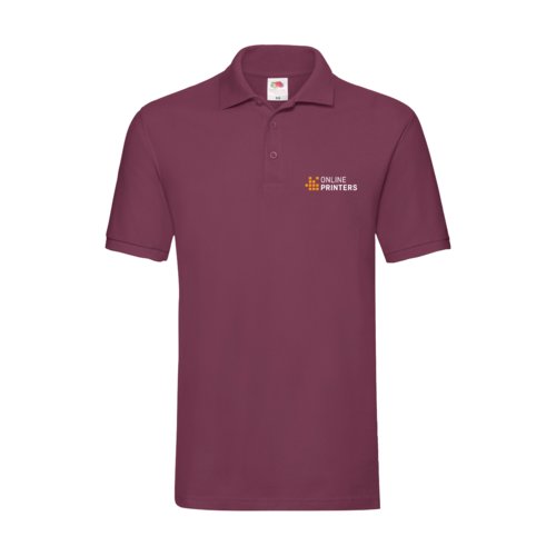 Burgundy cotton polo shirt for men.