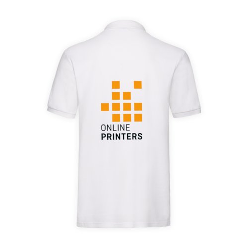 White cotton polo shirt for men with short sleeves.