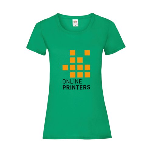 Green cotton T-shirt with short sleeves and a round neck.