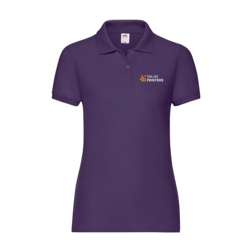 Violet women's polo shirt in a polyester-cotton blend.