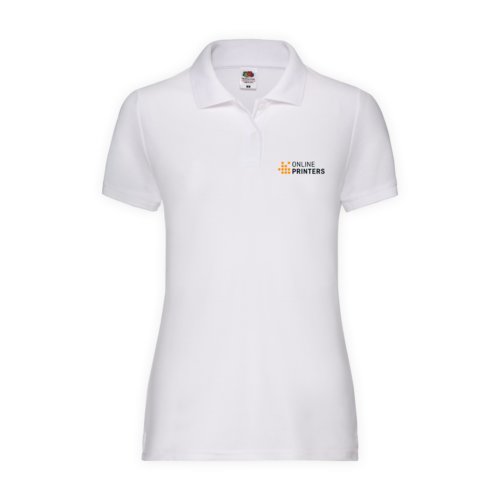 White blended fabric women's polo shirt.
