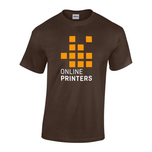 Dark brown cotton T-shirt for men with short sleeves.