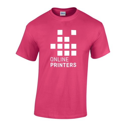 Pink cotton T-shirt for men with short sleeves.