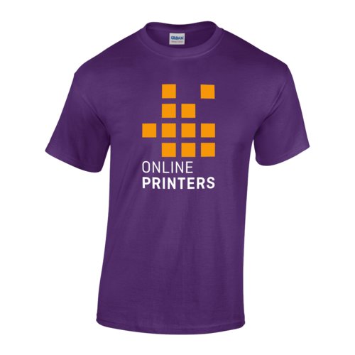 Violet cotton men's t-shirt with short sleeves.