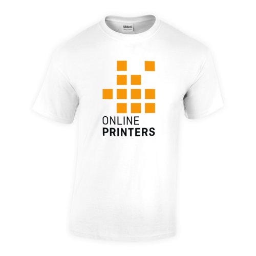 White cotton T-shirt for men with short sleeves.
