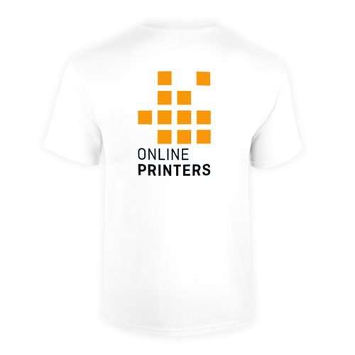 White cotton T-shirt for men with short sleeves.